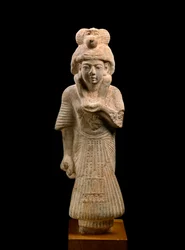 Schrijver en Priester van Thoth die een baviaan draagt, uit Ashmunein oud Hermopolis, Nieuwe Koninkrijk, XIX Dynastie
